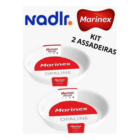 Conjunto De Assadeira Redonda Marinex Opaline 2 Peças (3l/2l) Branco