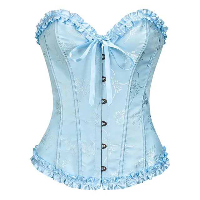 Corsé Azul Para Mujer, Sin Tirantes, Moldeador Corporal
