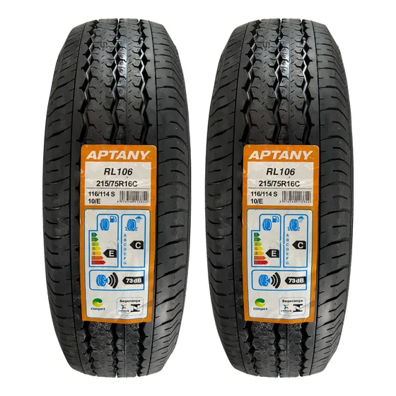 Kit 02 Pneus 215/75r16c Aptany Rl106 116/114s 10 Lonas Carga