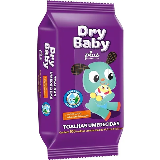 Toalhas Umedecidas Drybaby Plus 100un