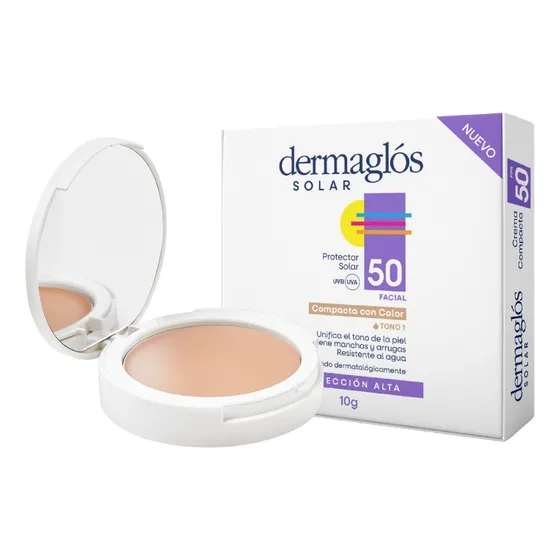 Dermaglos Protector Crema Compacta Con Color Fps50 Tono 01