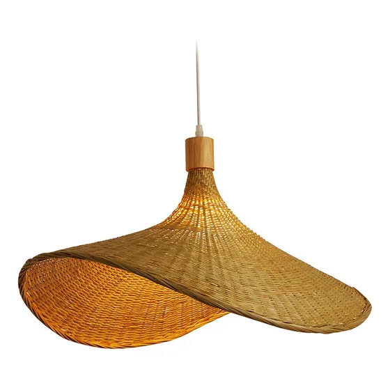 R Luminária De Teto Pendente Chapéu De Vime Lustre De 30 Cm