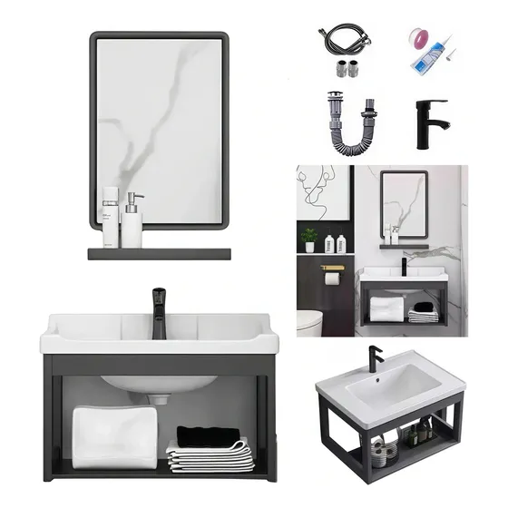 Lavabo Rectangular De Marmol Modernos Sobrepone Con Espejo
