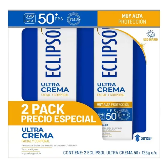 Eclipsol Bloqueador Solar Fps 50+ 2 Pzas