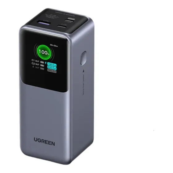 Power Bank Ugreen PB721 20000mah Carga Rápida 130w Con Pantalla Color Negro