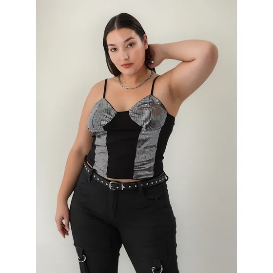 Corset Nangloi Viscosa Con Brillos Talles Especiales