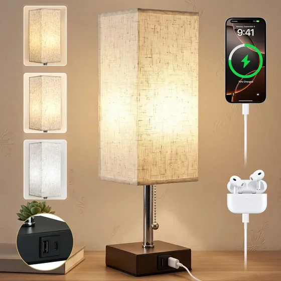 Abajur Mesa de Cabeceira Com Fio Lampada Led Preto Moderno Grande Para Quarto Sala Estar Restaurante