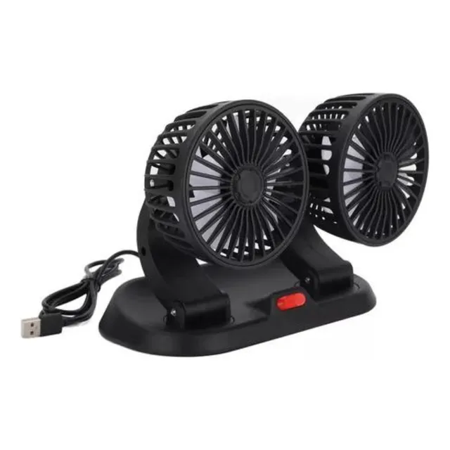 Ventilador Escritorio Usb Doble Cabezal Giratorio 360 Grados