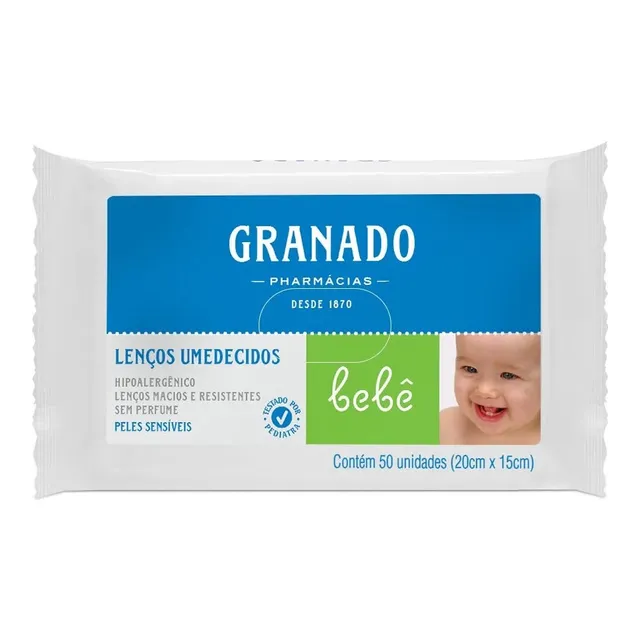 Lenços Umedecidos Bebê Pele Sensível 50 Lenços - Granado