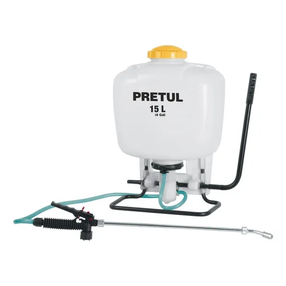 Fumigador De Mochila, 15 Lts Pipeta De Laton Agricola Pretul Fm-15p Color Blanco