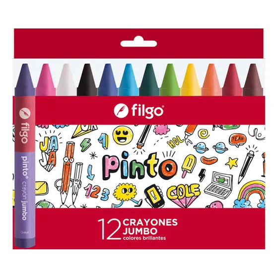 Crayones Jumbo Filgo Pinto X 12 Colores 7515