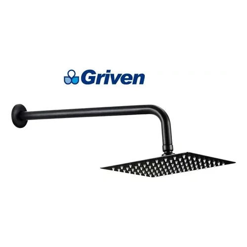 Regadera Cuadrada 8 PuLG Para Baño Griven Tubo 50cm