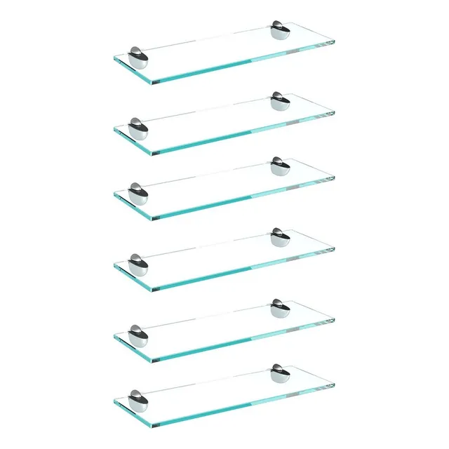 6 Repisas Cristal Templado 60x20 Baño Modernas Color Verde Claro