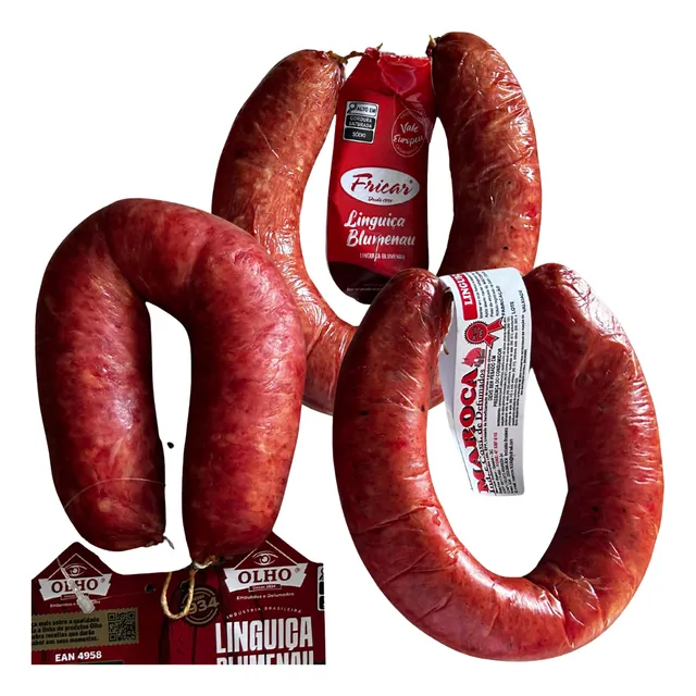 Linguiça Blumenau Kit 3 Salame Colonial Tradicional 3 Marcas