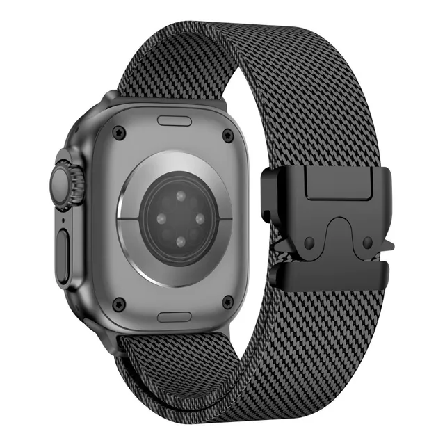 Correa De Acero Milanese Loop Buckle Para Apple Watch Negro