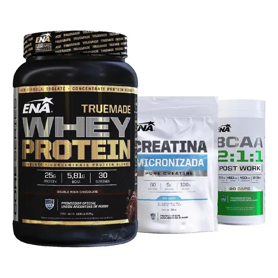 Combo Rendimiento True Made + Creatina + Bcaa 12:1:1 Ena