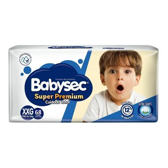 Babysec Super Premium XXG 54 unidades pañales bebé cuidado total