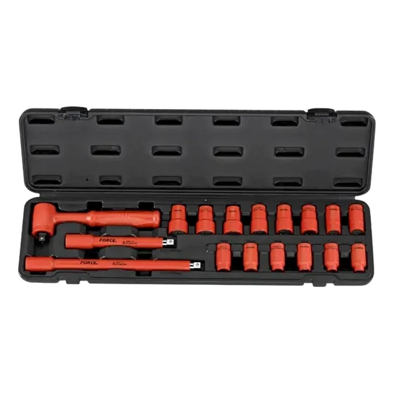 Juego De Dados Aislados Poligonales 3/8 6-19 Mm 17 Pcs Force