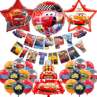Kit De Cumpleaños Decoracion Globos Tematica Rayo Mcqueen 25 Kit De Cumpleaños Decoracion Globos Tematica Rayo Mcqueen 25