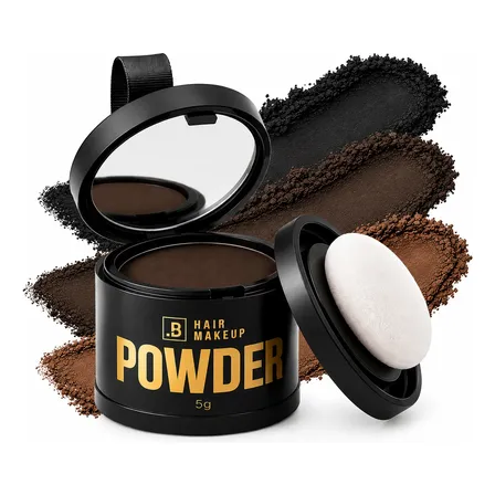 Pó Compacto Powder Hair Maquiagem Cobertura Cabelo Barberada Preto