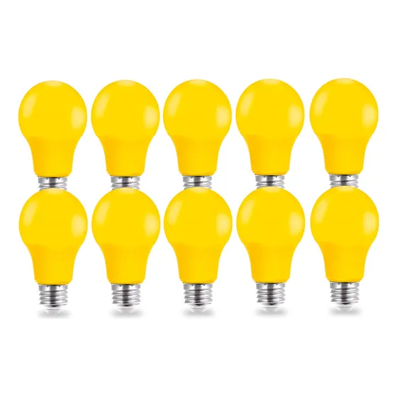 Pack X10 Lampara Luz Led Foco 8w Anti Insecto Amarilla E27 Luz Amarillo