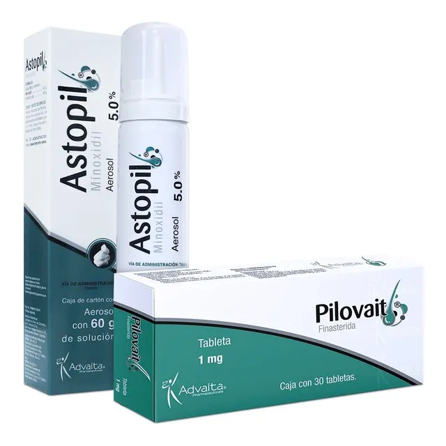Astopil Minoxidil 5% 60g + Pilovait 30 Tabs Finasterida 1mg