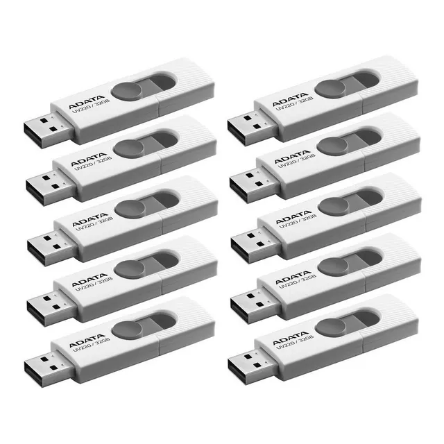 Kit 40 Memoria 32gb Usb Adata Uv220 2.0 Blanco Y Gris