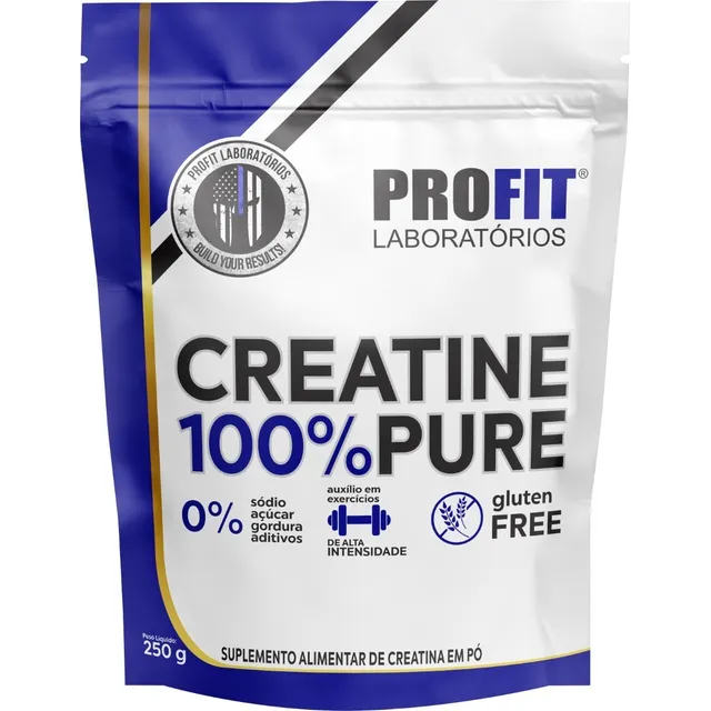 Creatina 100% pura, recarga de 250 g, sabor natural Profit F