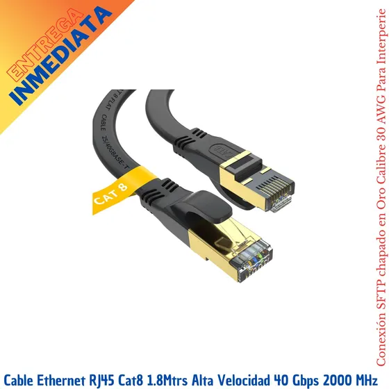 Cable De Red Ethernet Utp Cat8 1,8 M. 40 Gbps/2000 Mhz