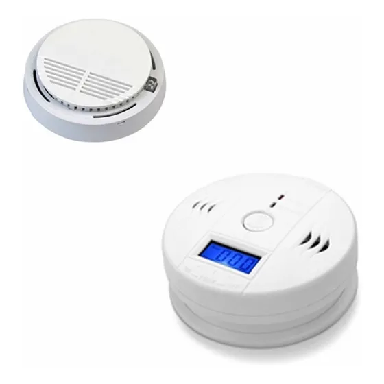 1 Alarma Detector De Monóxido De Carbono + 1 Sensor Humo