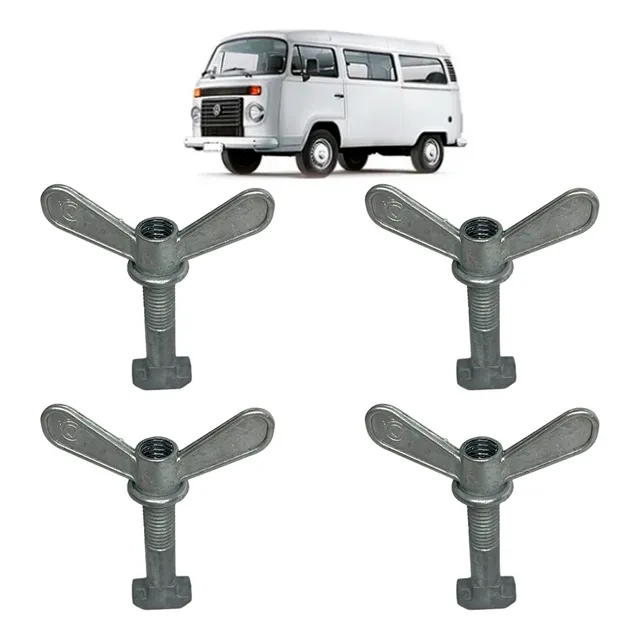 Kit 4 Parafuso Presilha Borboleta Banco Kombi Clipper Carat