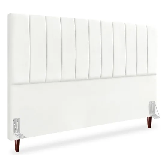 Cabeceira Estofada Cama Box King Size 195cm Carla No Corino