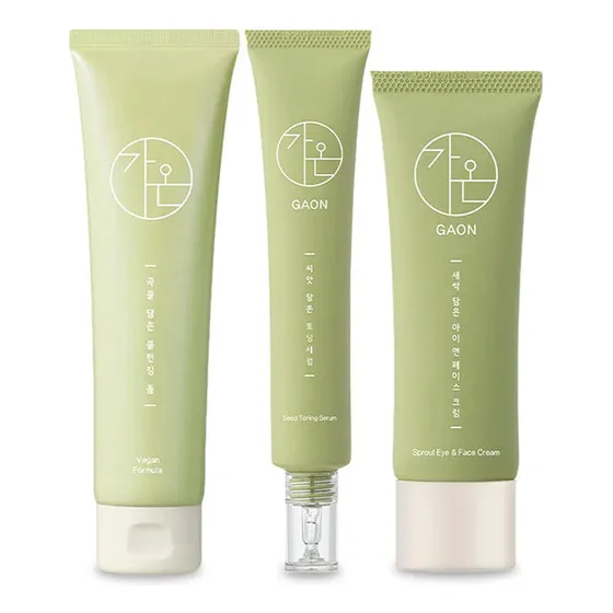 Set Rutina Coreana Antioxidante Vegana GAON Cosmética Coréana Incluye: Limpiador - Tónico y Sérum - Crema Facial y contorno de ojos Todo tipo de piel Para usar de día y de noche