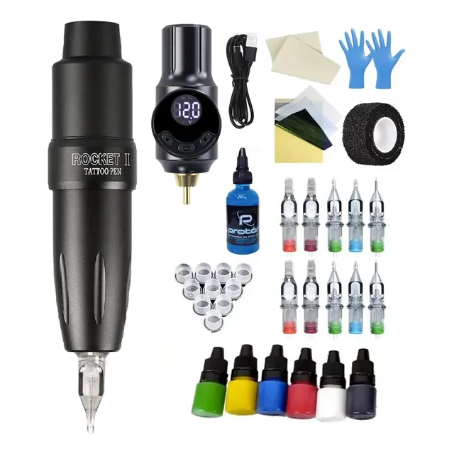 Kit Pen Maquina Tatuaje Tattoo Profesional Rocket