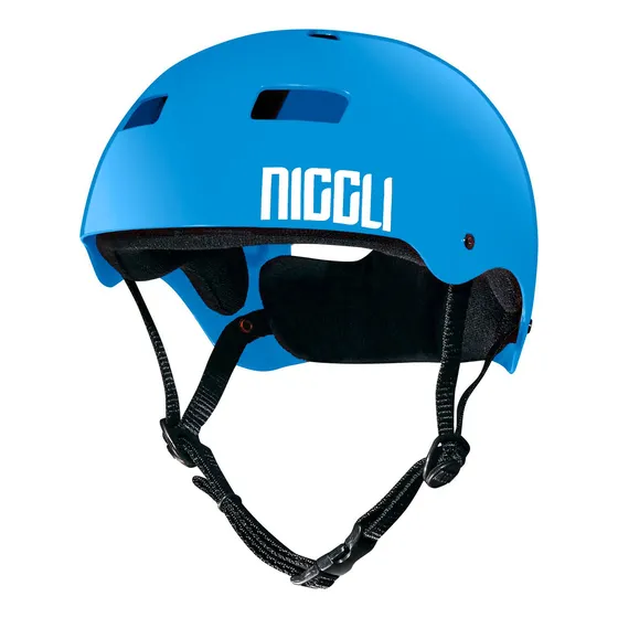 Capacete Niggli Iron Profissional N1 Para Skate Patins Bike Cor Azul Tamanho M