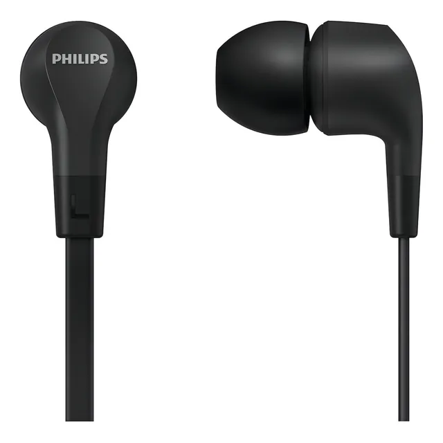 Auriculares intrauditivos Philips con cable con cable plano para reducir los enredos, manos libre y conector 3.5mm Auxiliar