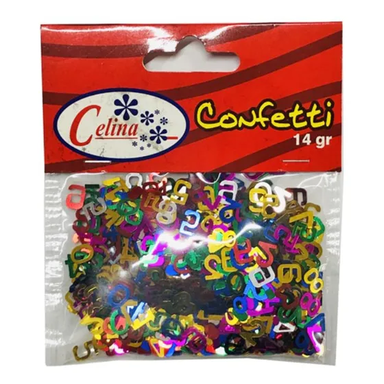 Confeti 14gr Números 8x8mm Ref.050-0072
