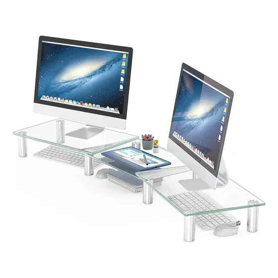 Hemudu Soporte De Monitor Dual, Longitud Y Ngulo Ajustable,