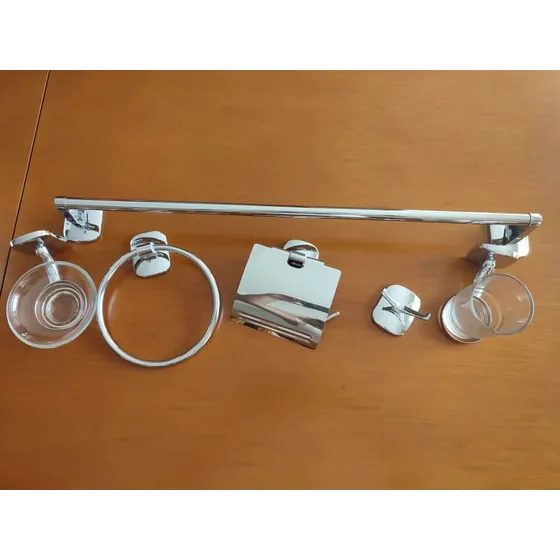 Accesorios De Baño Metal Cromado 6 Piezas Oferta