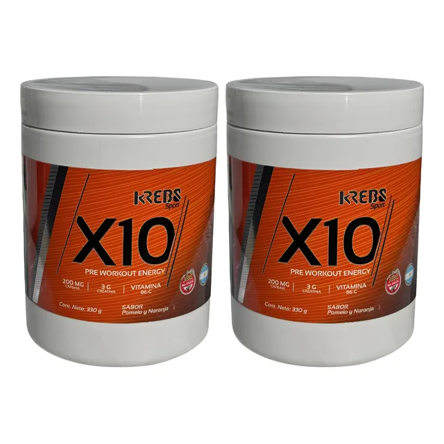 Kit 2 Pre Entreno Suplemento Krebs Sport 330gr En Polvo