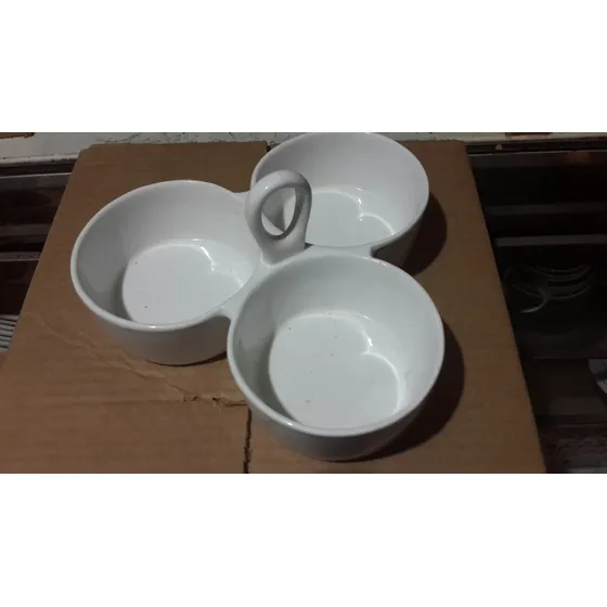 Salsera 3 Ptos Porcelana Cema