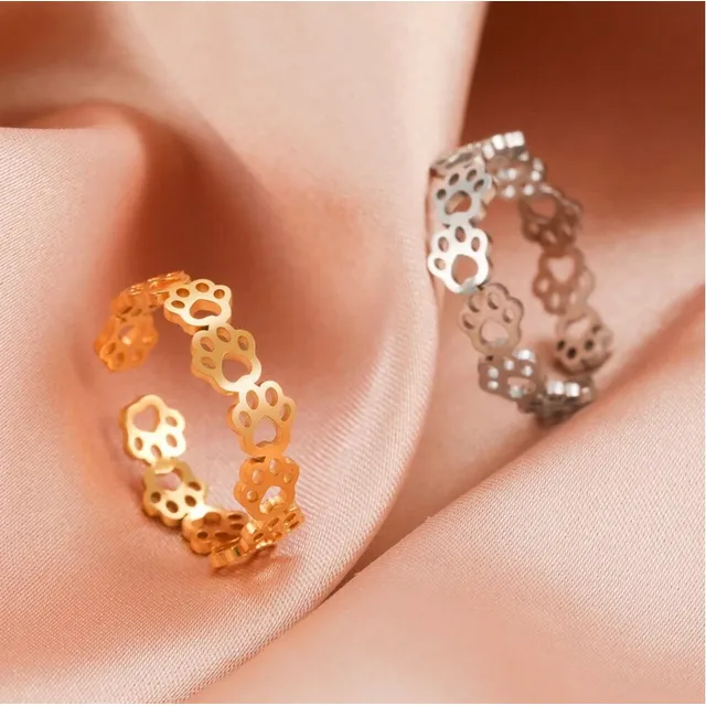 Anillos Con Forma De Perro Gato Mascota Huella Paw Steps 