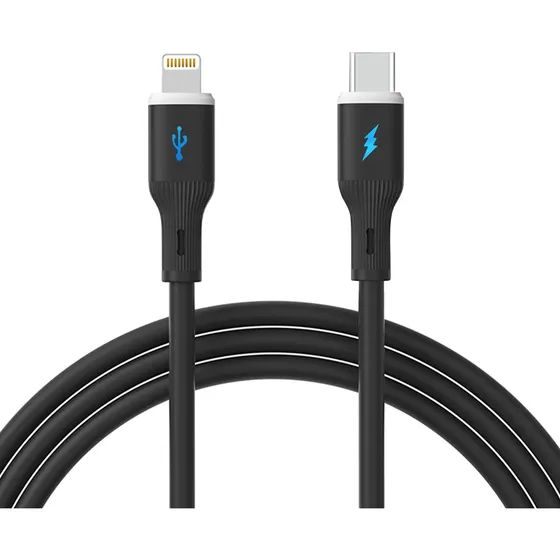 Cabo Usb Tipo C Lightning Rápido 1m 66w Para Iphone Preto