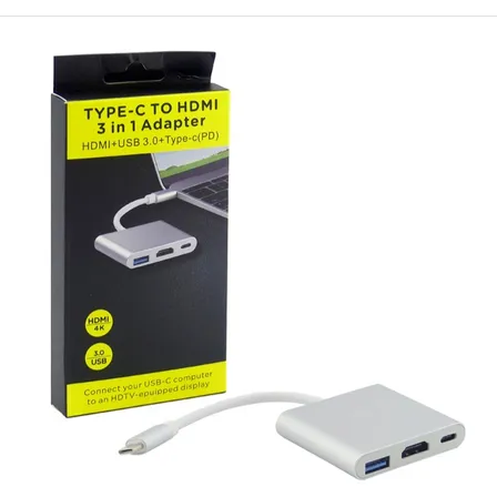 Convertidor Type-c A Hdmi/usb 3.0/type-c Para Mac Y Switch Blanco