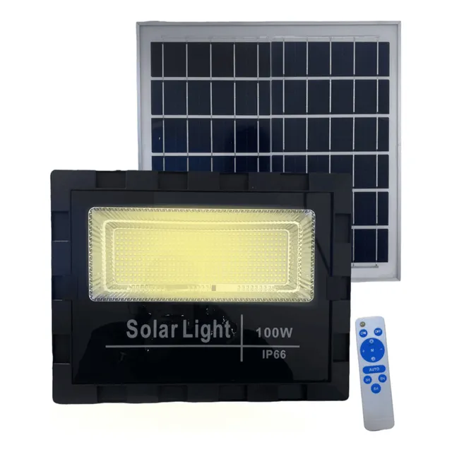 Reflector Solar Led 100w Luz Calida 3000k