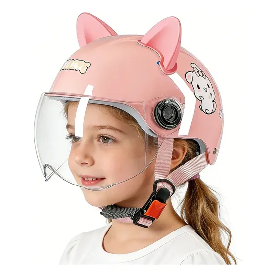 Casco Para Moto Ajustable Para Niño Y Niña Bici Y Deporte