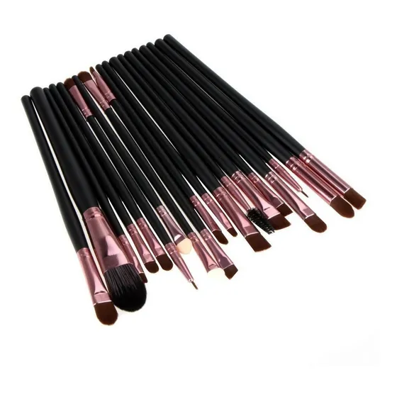 Set De 20 Pinceles Y Brochas +largos+ Maquillaje Profesional