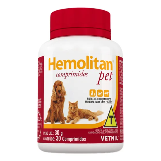 Hemolitan Pet 30 Comprimidos - Vetnil