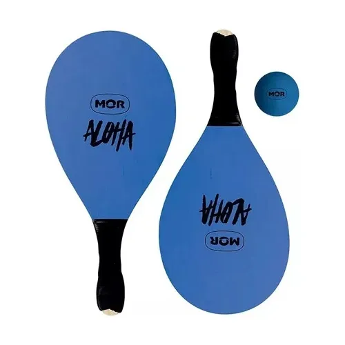 Juego De Tenis Playa Paletas Aloha De Madera Mor Con Pelota