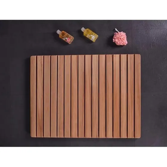 Alfombrilla Ducha Madera Maciza Teca Pata Antideslizante Cm